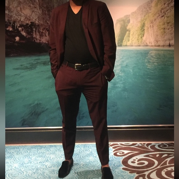 INC Maroon Suit Large  - Prom - Picture 5 of 8